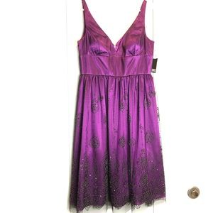 Adrianna Papell Embroidered Cocktail Prom Dress